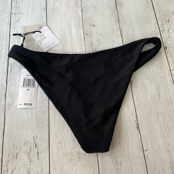 Jade Swim women’s Most Wanted bikini Bottoms Black S high waist cottage core - Picture 8 of 10